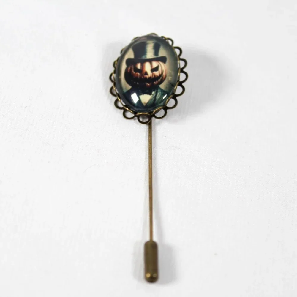 Unisex Boutonniere Pin Brooch Pumpkin Gothic Victorian & Steampunk Aesthetic